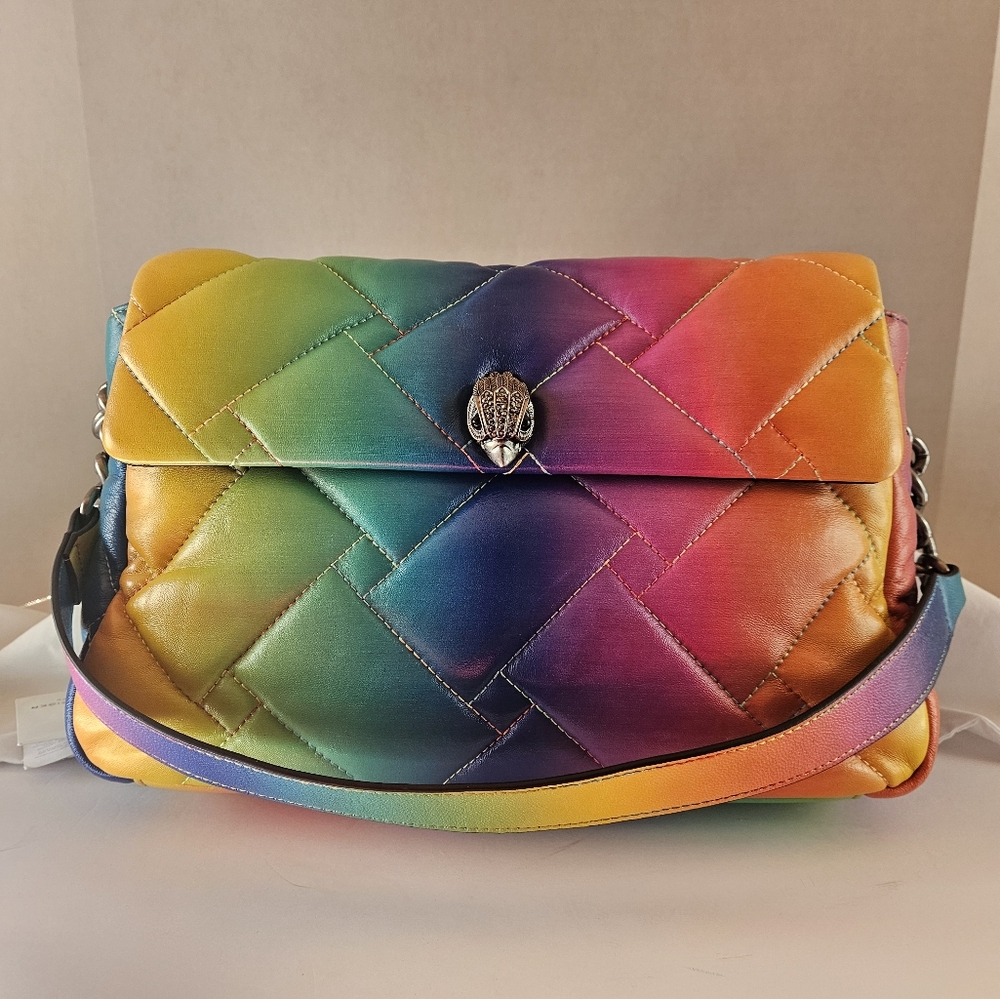 Kurt Geiger London Large Kensington Soft Bag Ombre Rainbow Leather Convertible